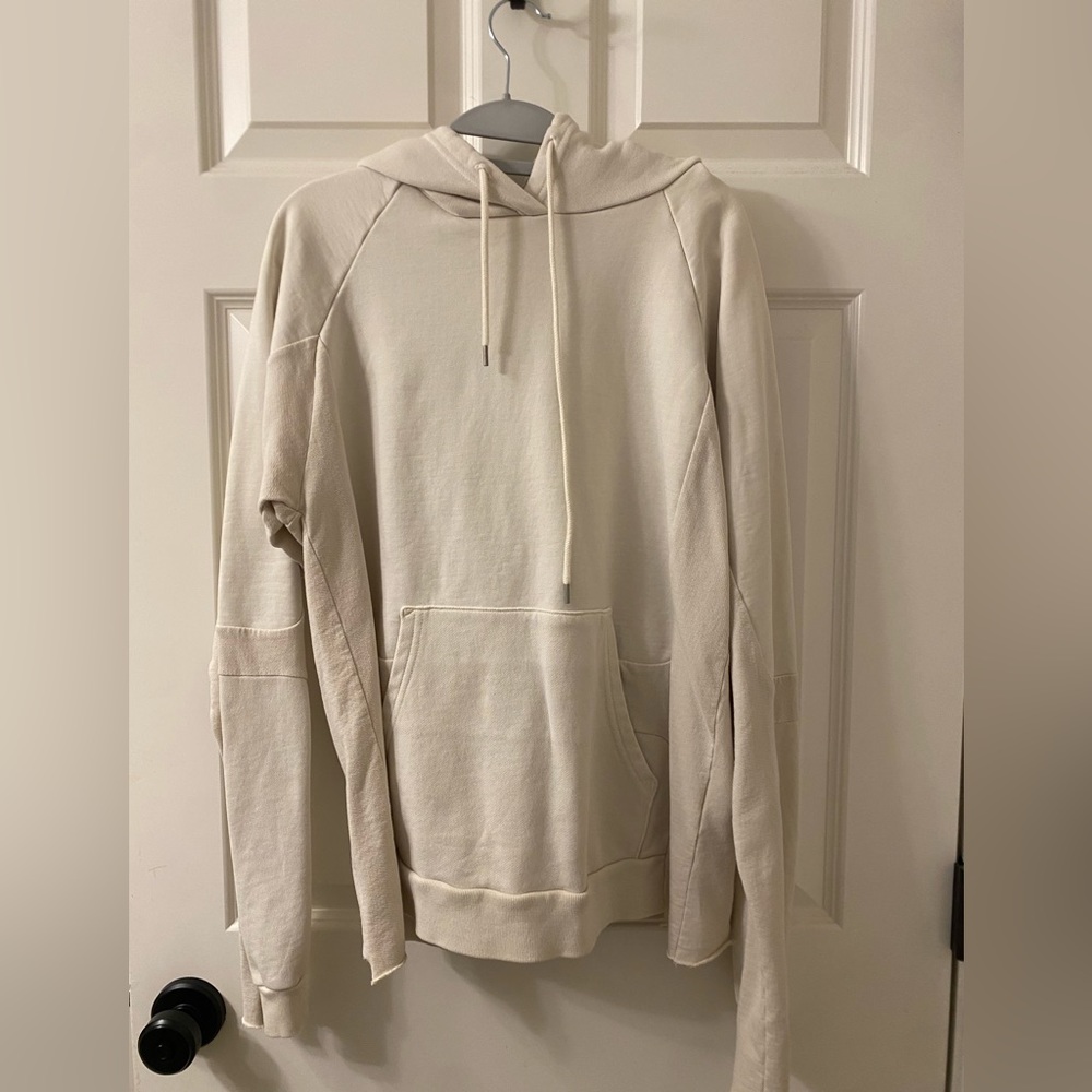 John Elliott White Hoodie With Strings - image 1